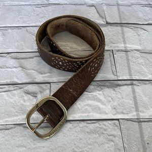 Abercrombie studded brown leather belt size L-XL